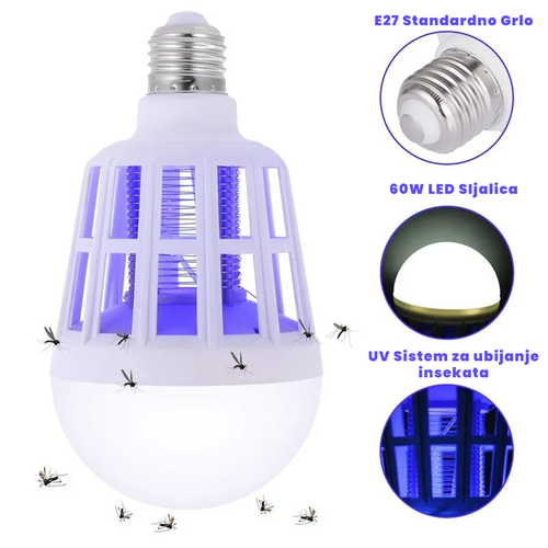Zzijalica – LED sijalica protiv komaraca sa UV mrežom (60W)